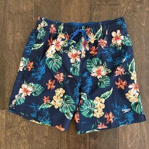 Speedo Men's Floral Swim Shorts - Blue